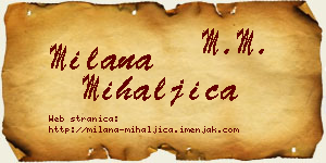 Milana Mihaljica vizit kartica